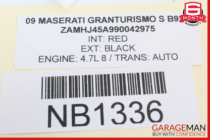 08-12 Maserati GranTurismo M145 Rear Right Passenger Side Inner Tail Light Lamp