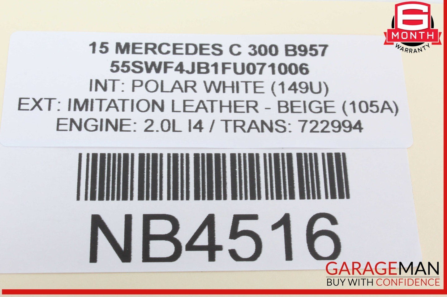 15-20 Mercedes W205 C300 GLC300 Rear Left Side Door Window Regulator Motor OEM