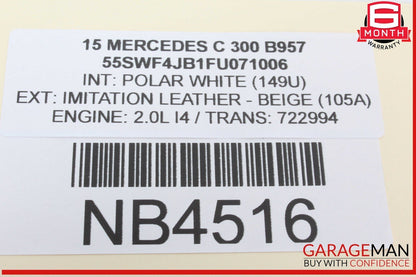 15-20 Mercedes W205 C300 GLC300 Rear Left Side Door Window Regulator Motor OEM
