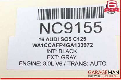 14-17 Audi SQ5 Front Left Driver Side Sun Visor Sunvisor Black 8U0857551F OEM