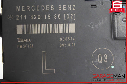 03-09 Mercedes W211 E500 Front Left Driver Side Door Control Module Unit