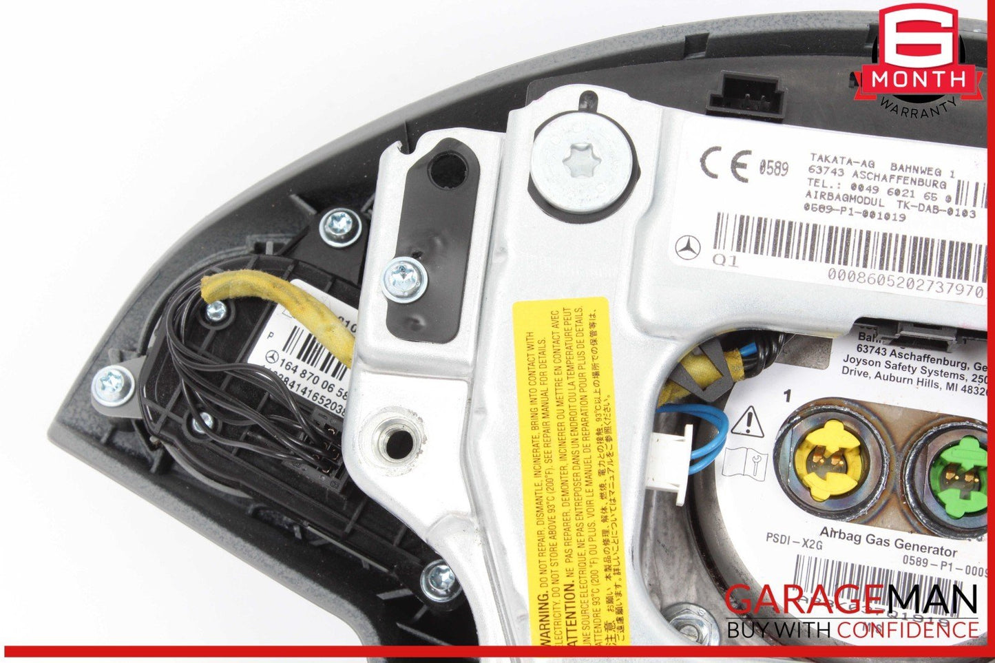 09-13 Mercedes W164 ML350 4MATIC ML550 Steering Wheel Airbag Air Bag Gray OEM