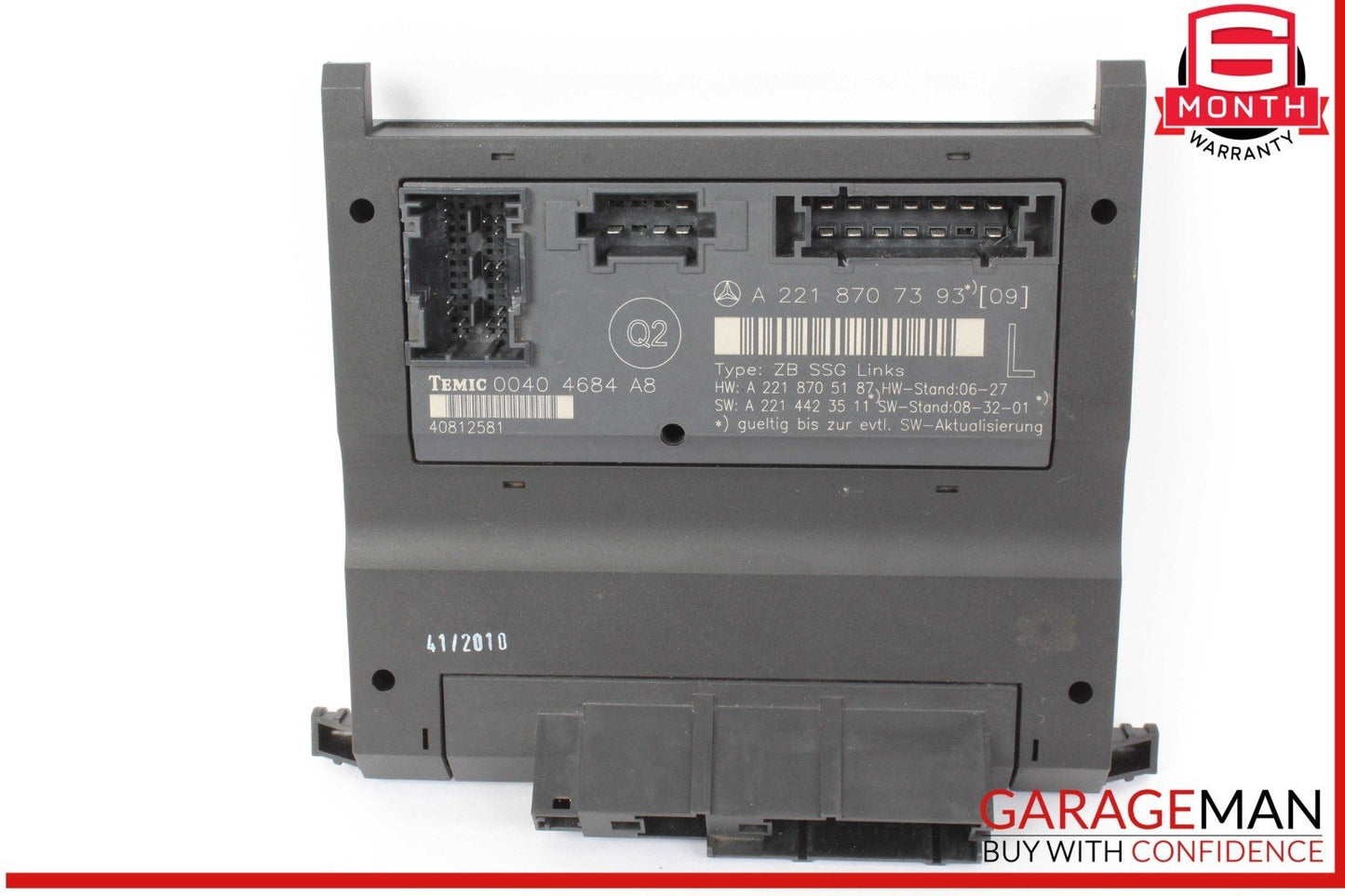 07-13 Mercedes W221 S400 Hybrid Front Left Driver Side Under Seat Control Unit