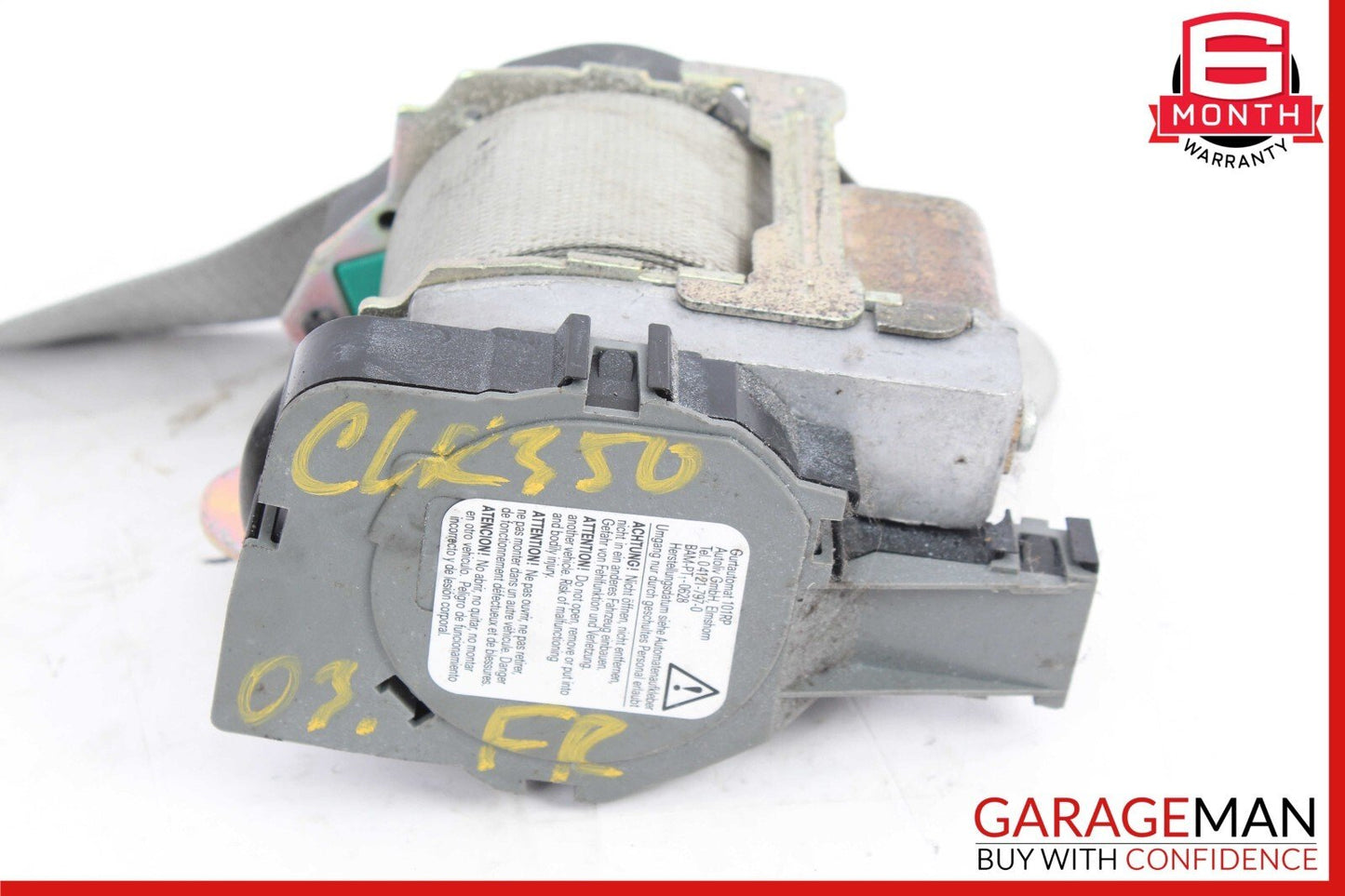 98-03 Mercedes W208 CLK320 Front Right Side Seat Belt Seatbelt Retractor Grey