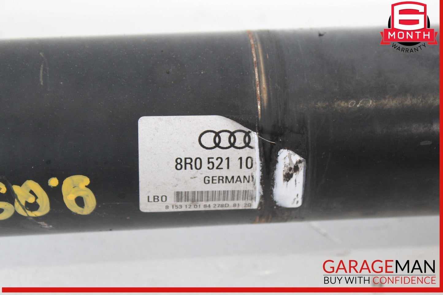 09-12 Audi Q5 3.2L V6 AWD Rear Prop Propeller Drive Shaft Driveshaft Assembly