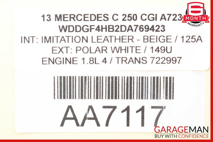 08-14 Mercedes W204 C250 Front Right Door Lock Latch Actuator 2047231008 OEM