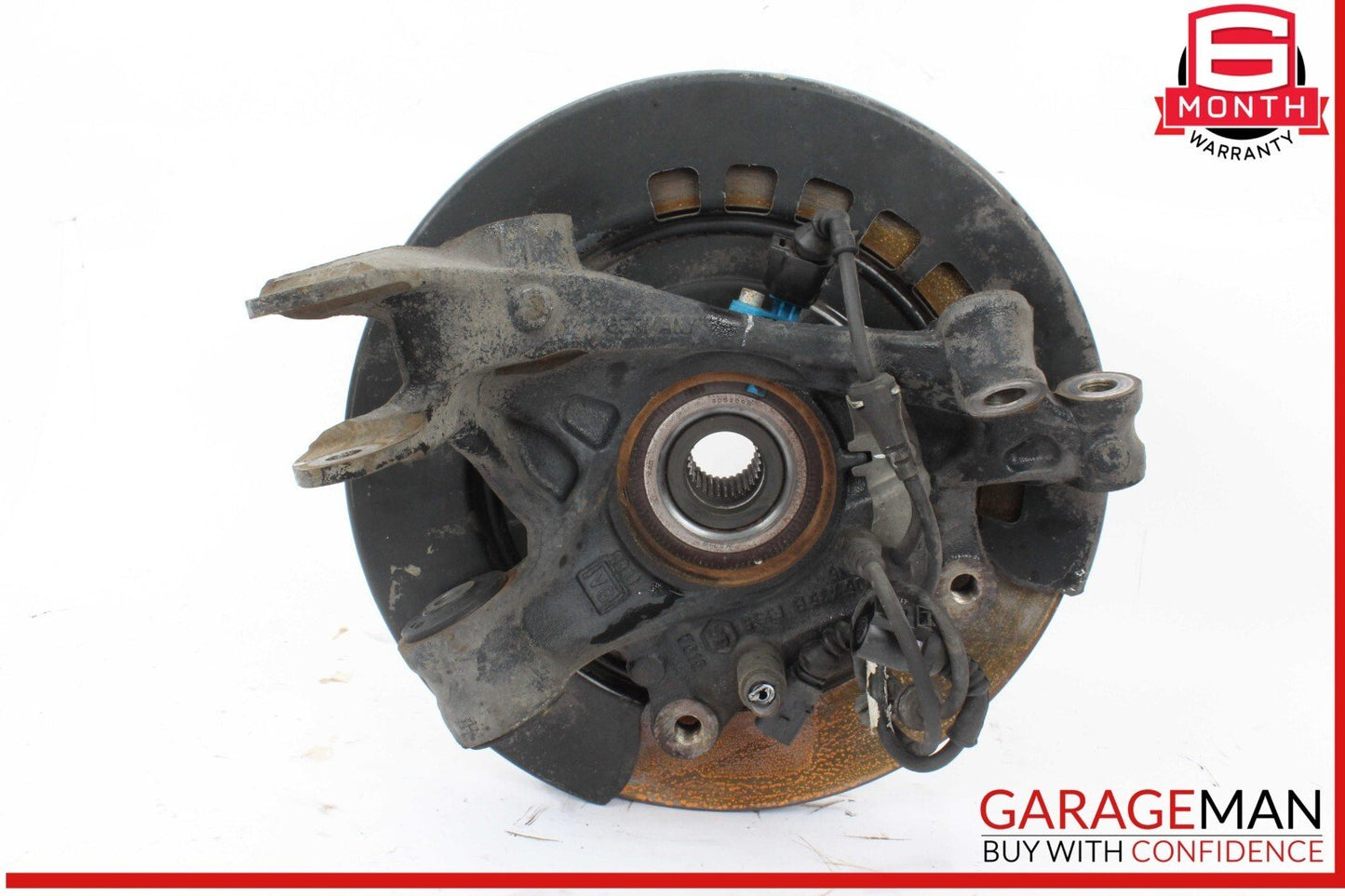 03-10 Porsche Cayenne S 955 957 Rear Left Wheel Spindle Knuckle Hub w/ Rotor OEM