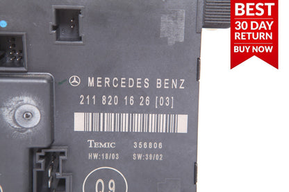 03-06 Mercedes W211 E320 E500 Rear Right Passenger Side Door Control Module A76