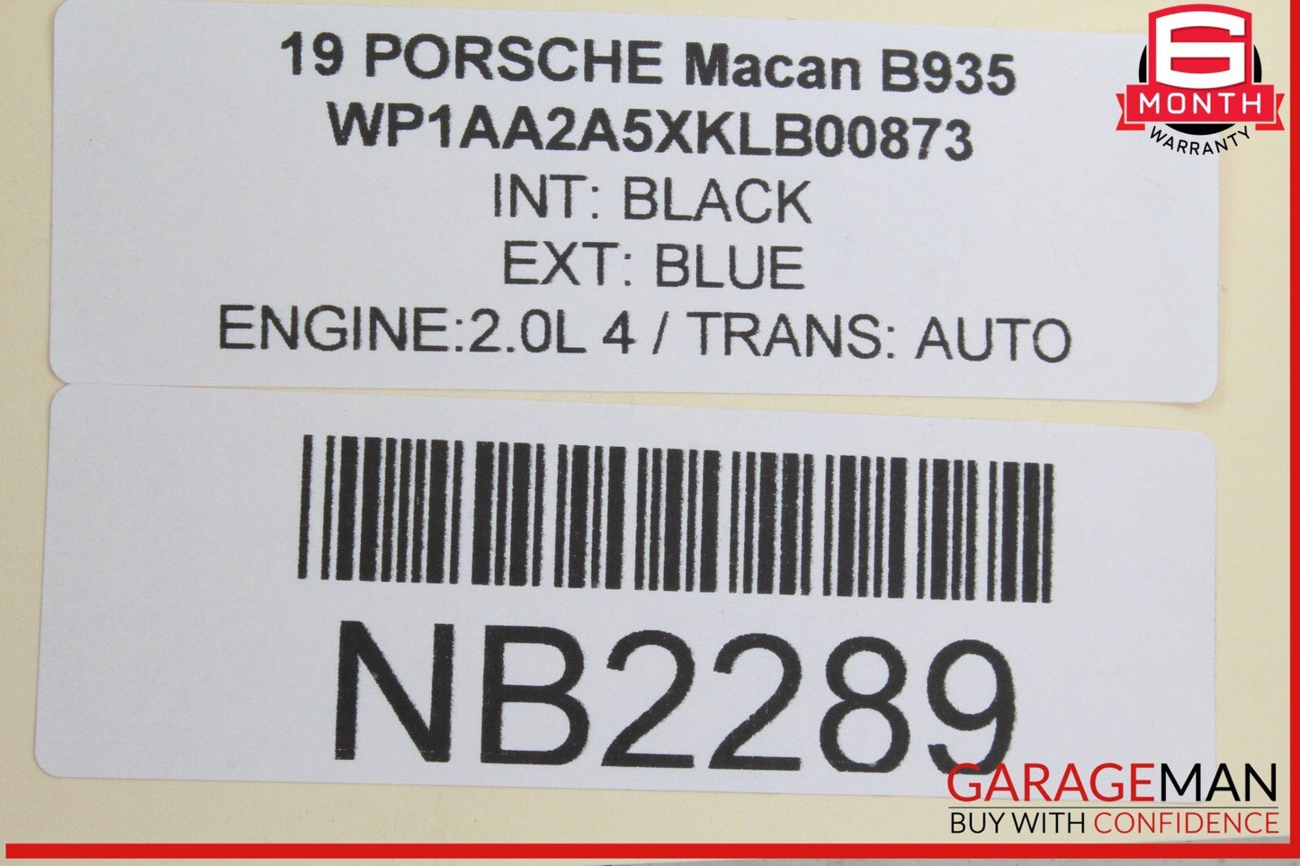 19-23 Porsche Macan 95B Front Windshield View Camera 95B980654A OEM