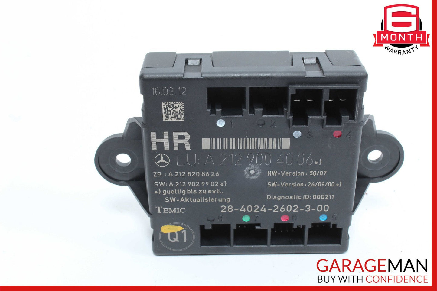 08-14 Mercedes W204 C250 C350 Rear Right Side Door Control Module 2129004006 OEM