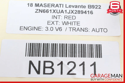 17-20 Maserati Levante S M161 Rear Left or Right Side Seatbelt Black OEM
