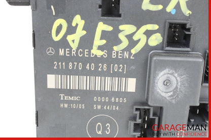 07-09 Mercedes W211 E350 E550 Rear Left Driver Side Door Control Module Q3 OEM