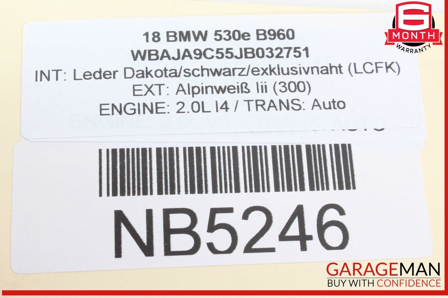 17-20 BMW 530E Rear Bumper Parking Assist Sensor PDC 9283200 OEM