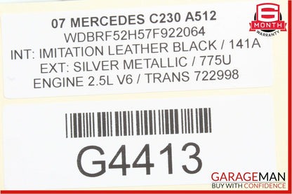 01-07 Mercedes W203 C230 C280 Rear Left Side Door Computer Control Module Unit