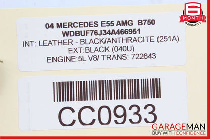 03-09 Mercedes W211 E55 CLK55 AMG Multi Contour Seat Vacuum Pump 2038000048 OEM