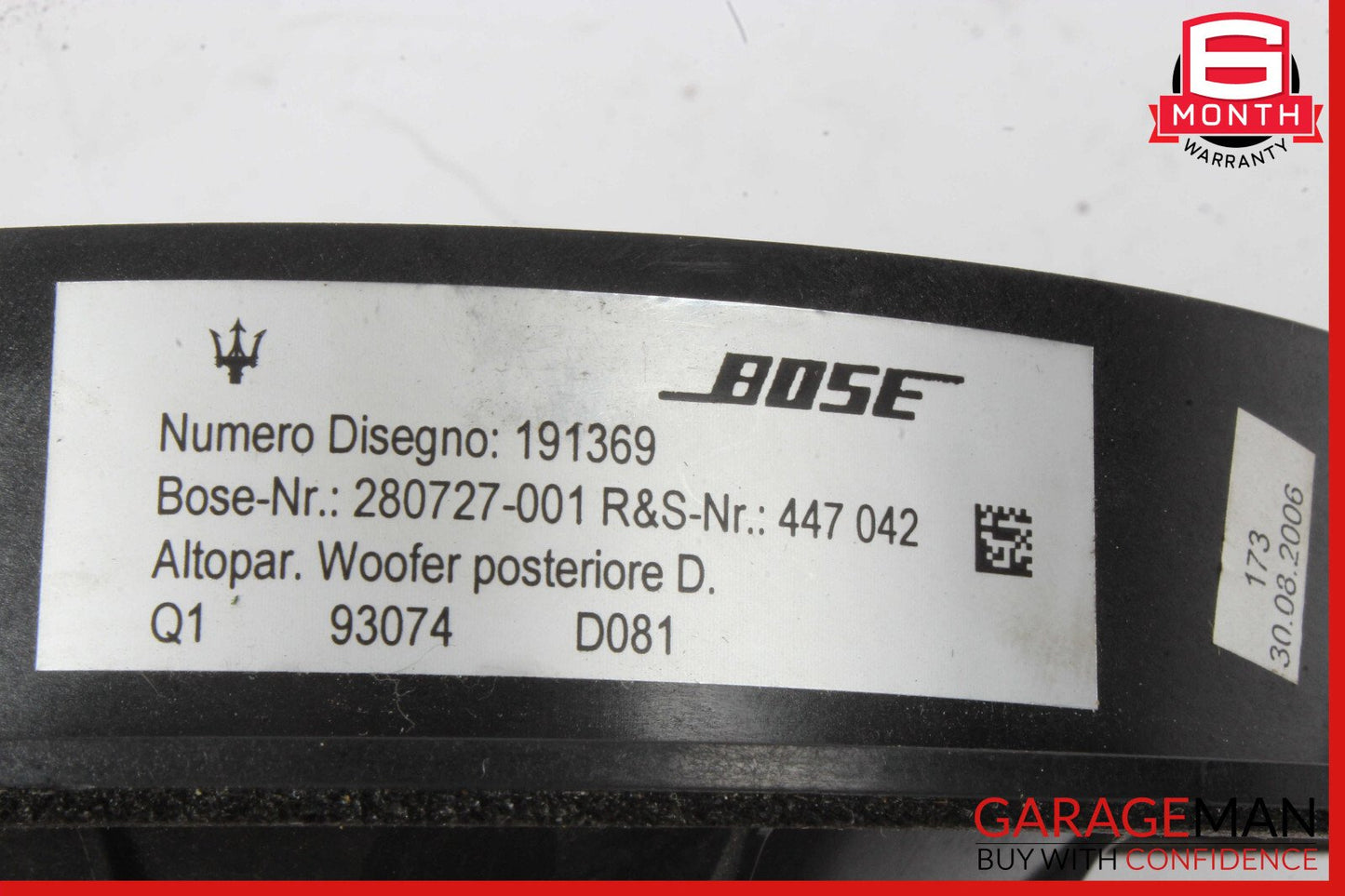 03-13 Maserati Quattroporte M139 Audio Sound Speaker Rear Right or Left Side OEM