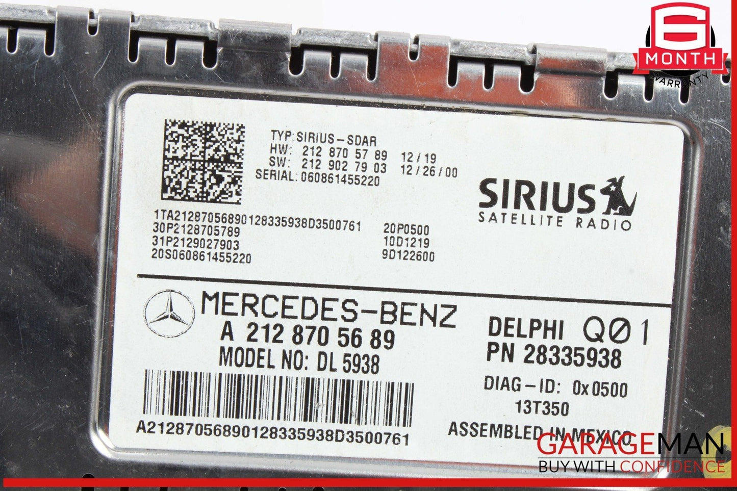14-19 Mercedes W212 E350 4MATIC Sirius Satellite Radio Receiver 2128705689 OEM