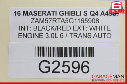 14-17 Maserati Ghibli Rear Left Suspension Coil Spring Absorber OEM