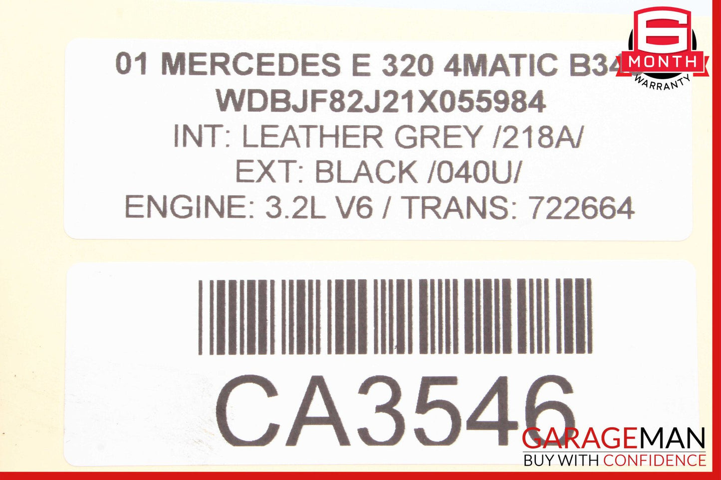 98-02 Mercedes W208 CLK320 CLK430 E320 AUX Auxiliary Water Pump 0018353564 OEM