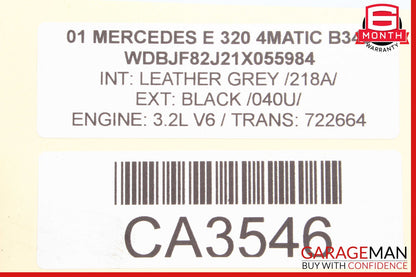 98-02 Mercedes W208 CLK320 CLK430 E320 AUX Auxiliary Water Pump 0018353564 OEM