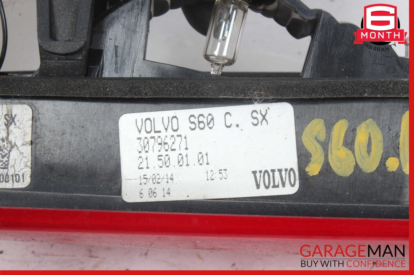 11-18 Volvo S60 Left Driver Side Inner Tail Light 30796271 OEM