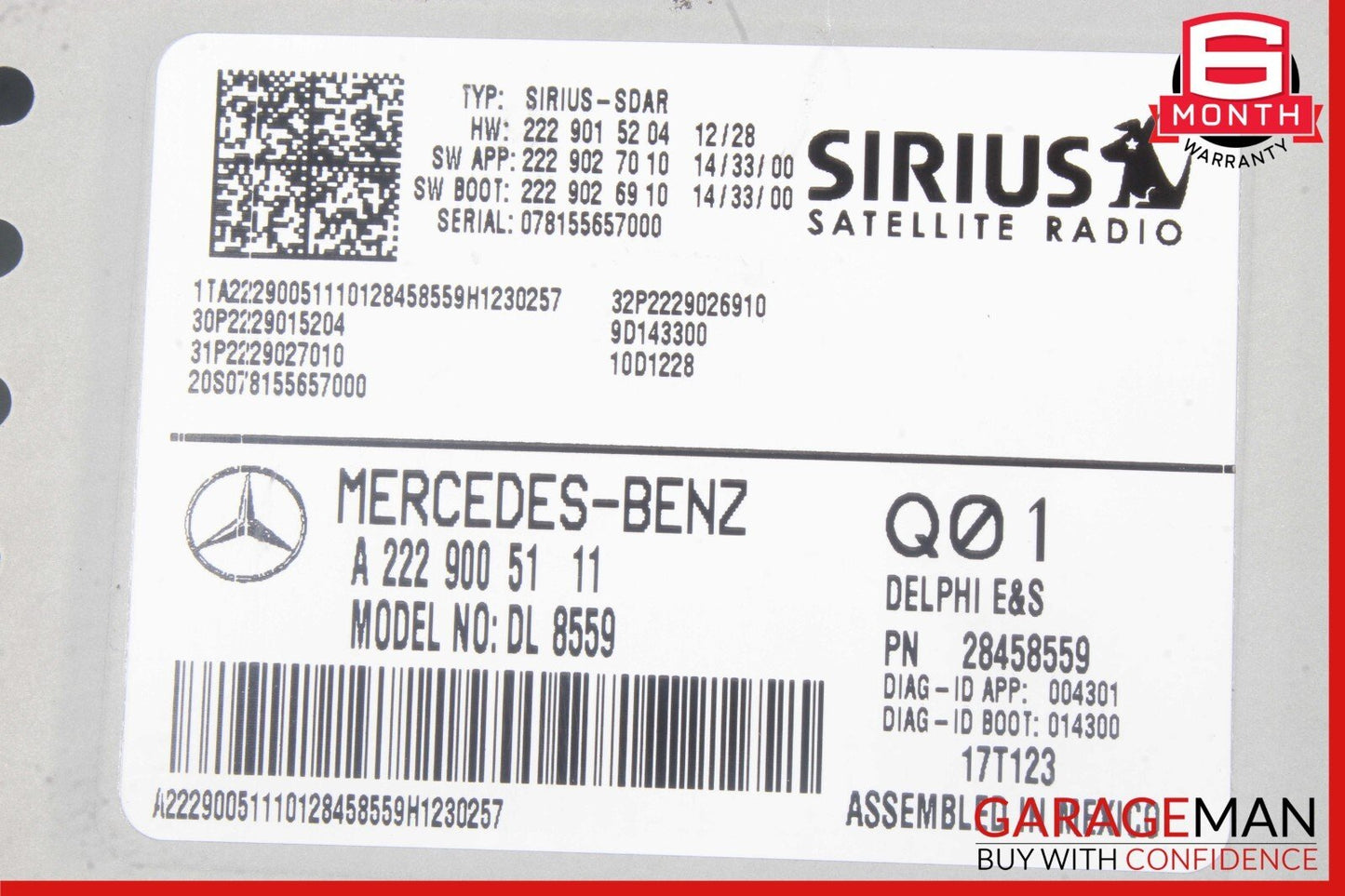 15-20 Mercedes W205 C300 S550 Satellite Radio Receiver Control Module Unit OEM