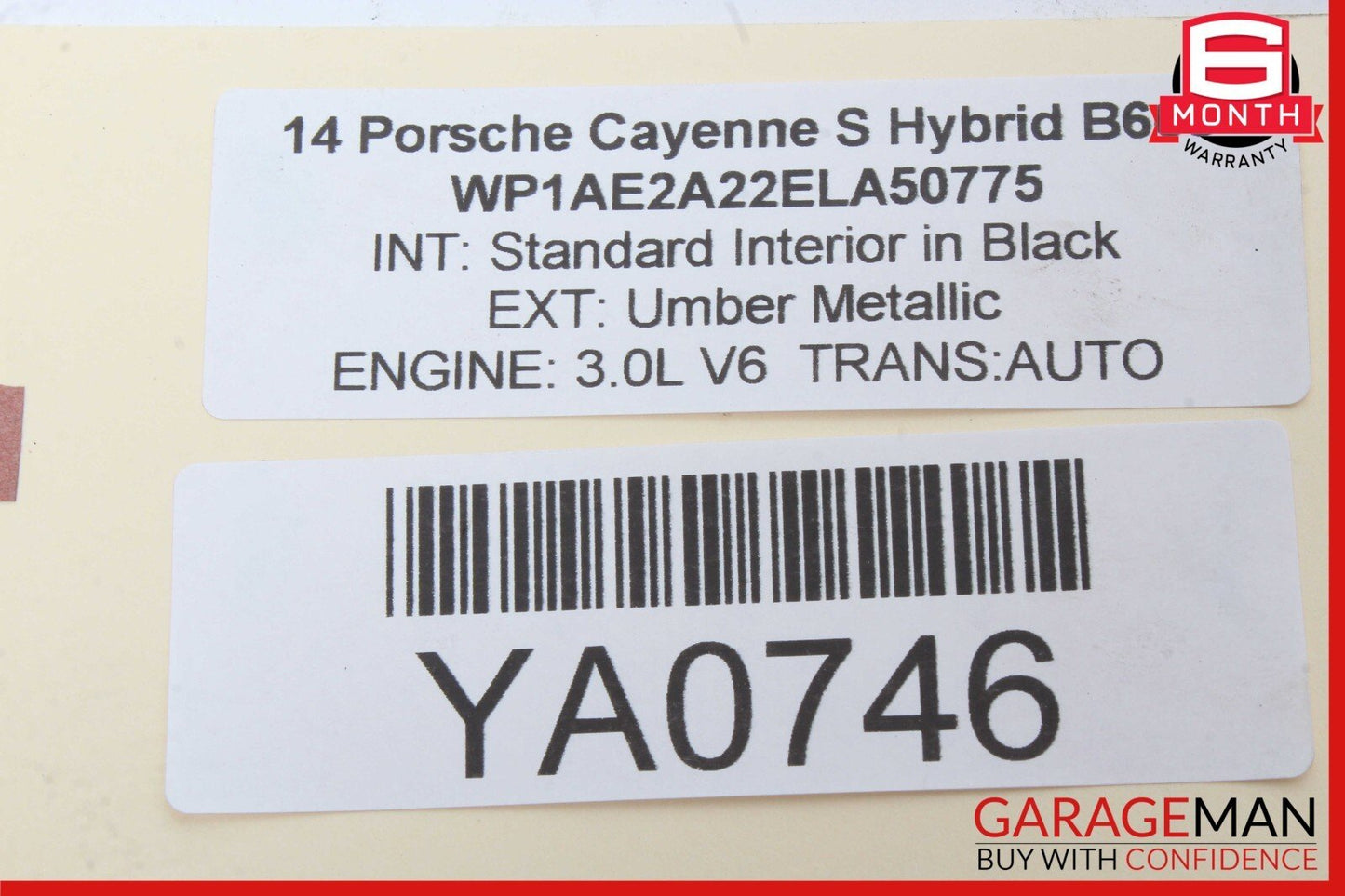 11-18 Porsche Cayenne 958 Hybrid S 3.0L Front Driveshaft Propeller Shaft OEM