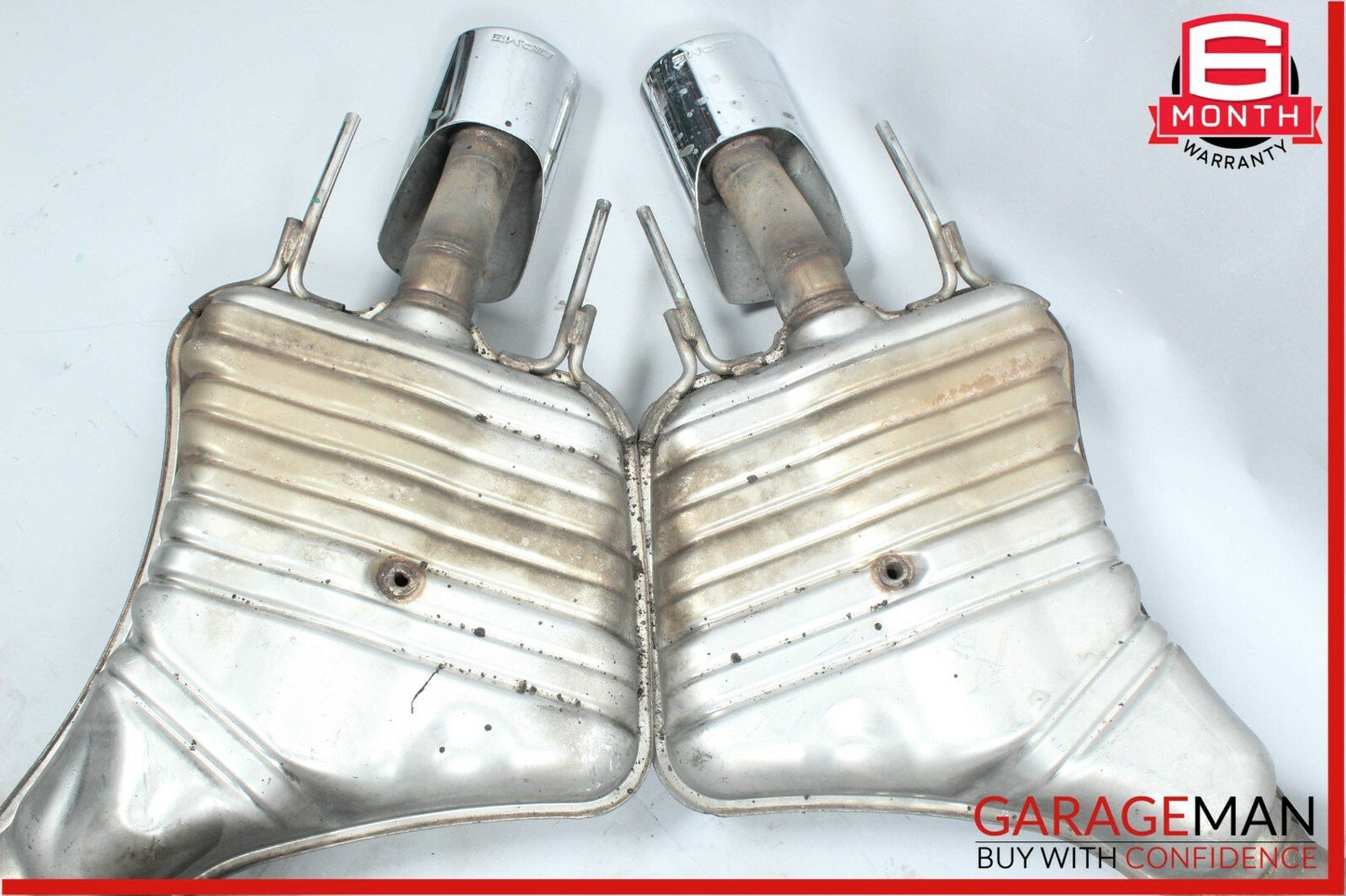 07-09 Mercedes W221 S450 S550 S600 AMG Sport Rear Exhaust Muffler Tips Set OEM