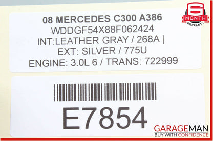 08-11 Mercedes W204 C300 C250 Rear Right Passenger Side Door Control Module OEM