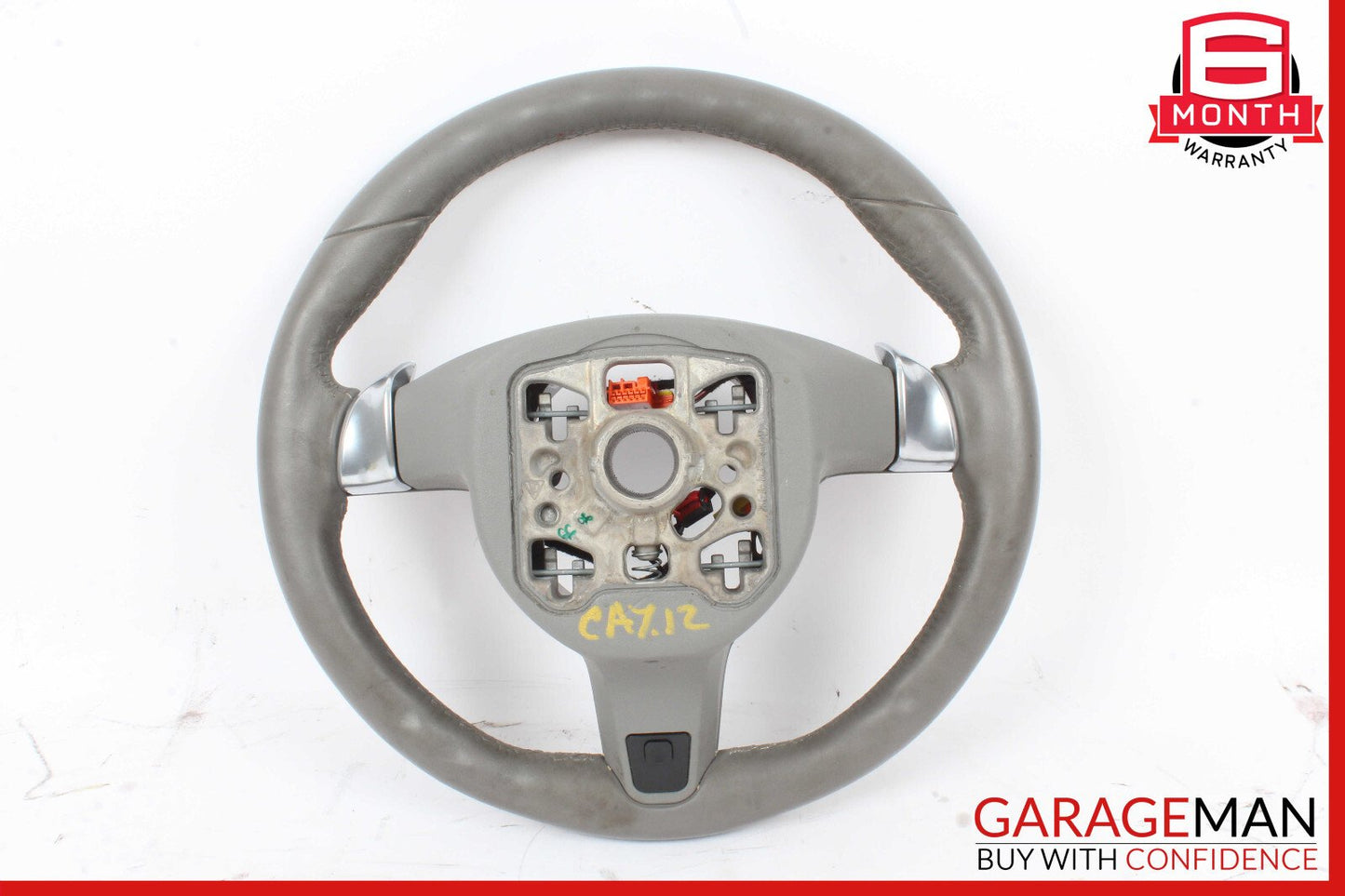11-14 Porsche Cayenne 958 S Steering Wheel w/ Paddle Shifters Gray OEM