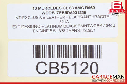 07-14 Mercedes W216 CL600 Electronic Parking Brake Release Switch Control Module