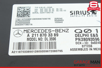 03-11 Mercedes SLK280 CLS550 E350 Sirius Satellite Radio Receiver Module Unit