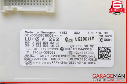 14-19 Mercedes W205 C300 S600 GLC350 S550 Keyless Go Entry Control Module OEM