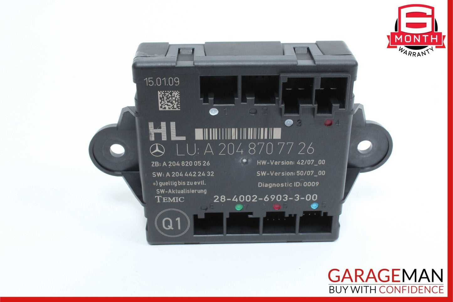 09-12 Mercedes X204 GLK350 C350 Rear Left Side Door Control Module Unit OEM