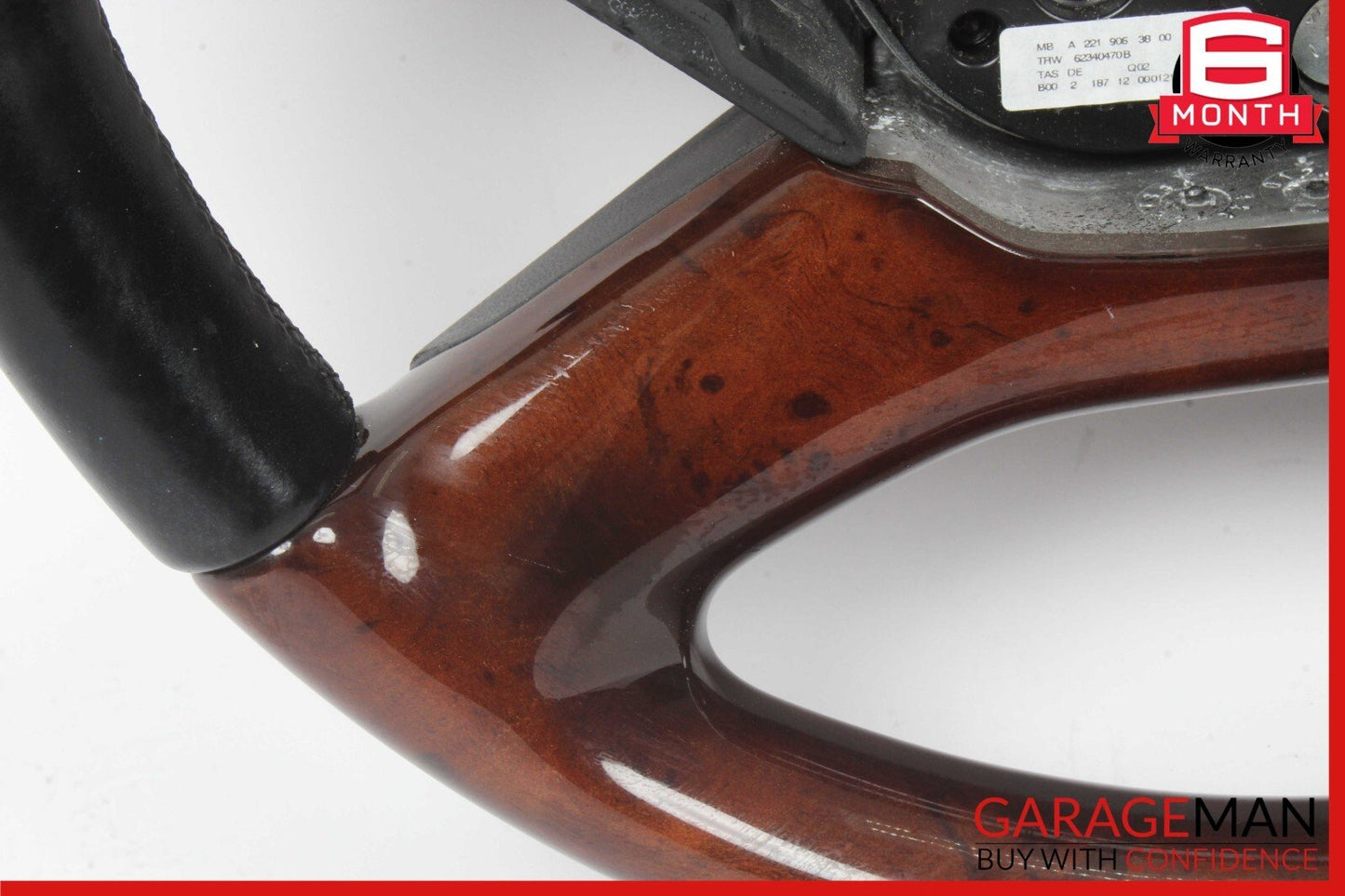 10-13 Mercedes W221 S550 S600 Steering Wheel w/ Paddle Shifters Wood Anthracite