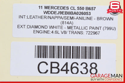07-14 Mercedes W221 S600 CL550 Rear Trunk Release Remote Open Close Module Unit