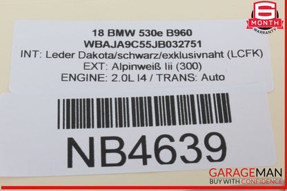 17-20 BMW 530E Rear Left Driver Side Window Regulator Motor 7455083 OEM