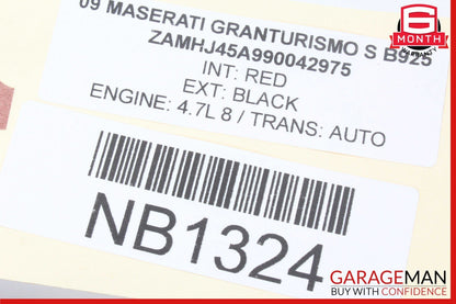 08-19 Maserati GranTurismo M145 Rear Left Driver Side Seat Belt Black OEM