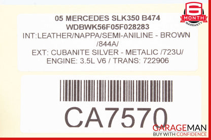 05-08 Mercedes R171 SLK350 SLK55 AMG Front Right Side Door Control Module OEM