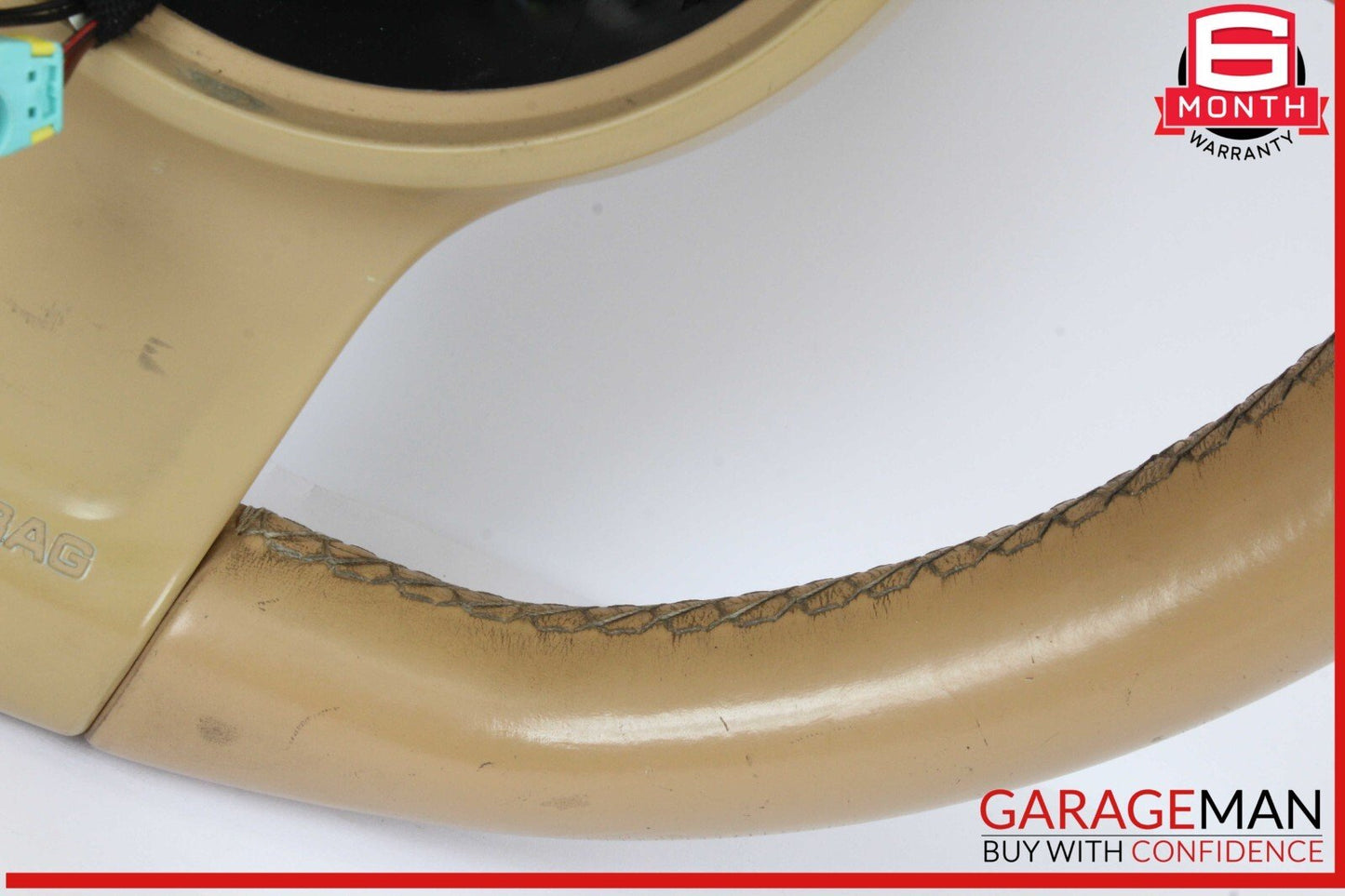 11-14 Porsche Cayenne 958 Multifunction Steering Wheel Assembly Beige OEM