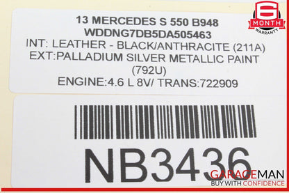07-14 Mercedes W221 S550 CL550 Left Side Dashboard AC A/C Air Vent Black OEM