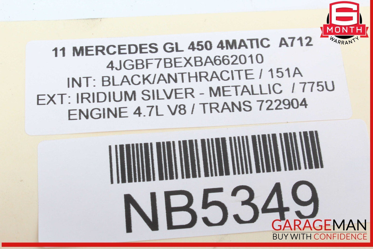 06-13 Mercedes X164 GL450 4MATIC Rear Entertainment DVD Player 1649064000 OEM