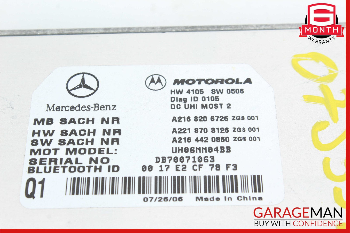 07-10 Mercedes W221 S550 CL550 CL600 Bluetooth Communication Module OEM