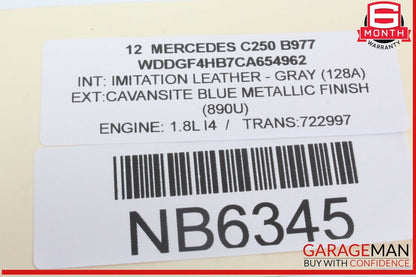 08-14 Mercedes W204 C250 Front Right Passenger Side Door Window Regulator Motor