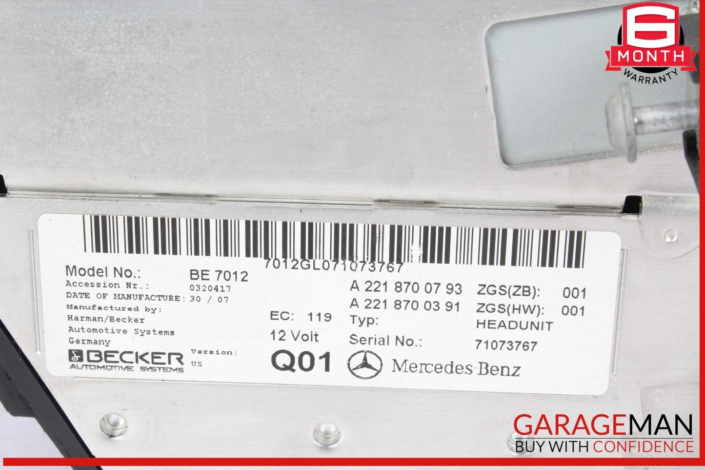 07-09 Mercedes W221 S550 S450 Headunit Head Unit Comand Command CD Navigation