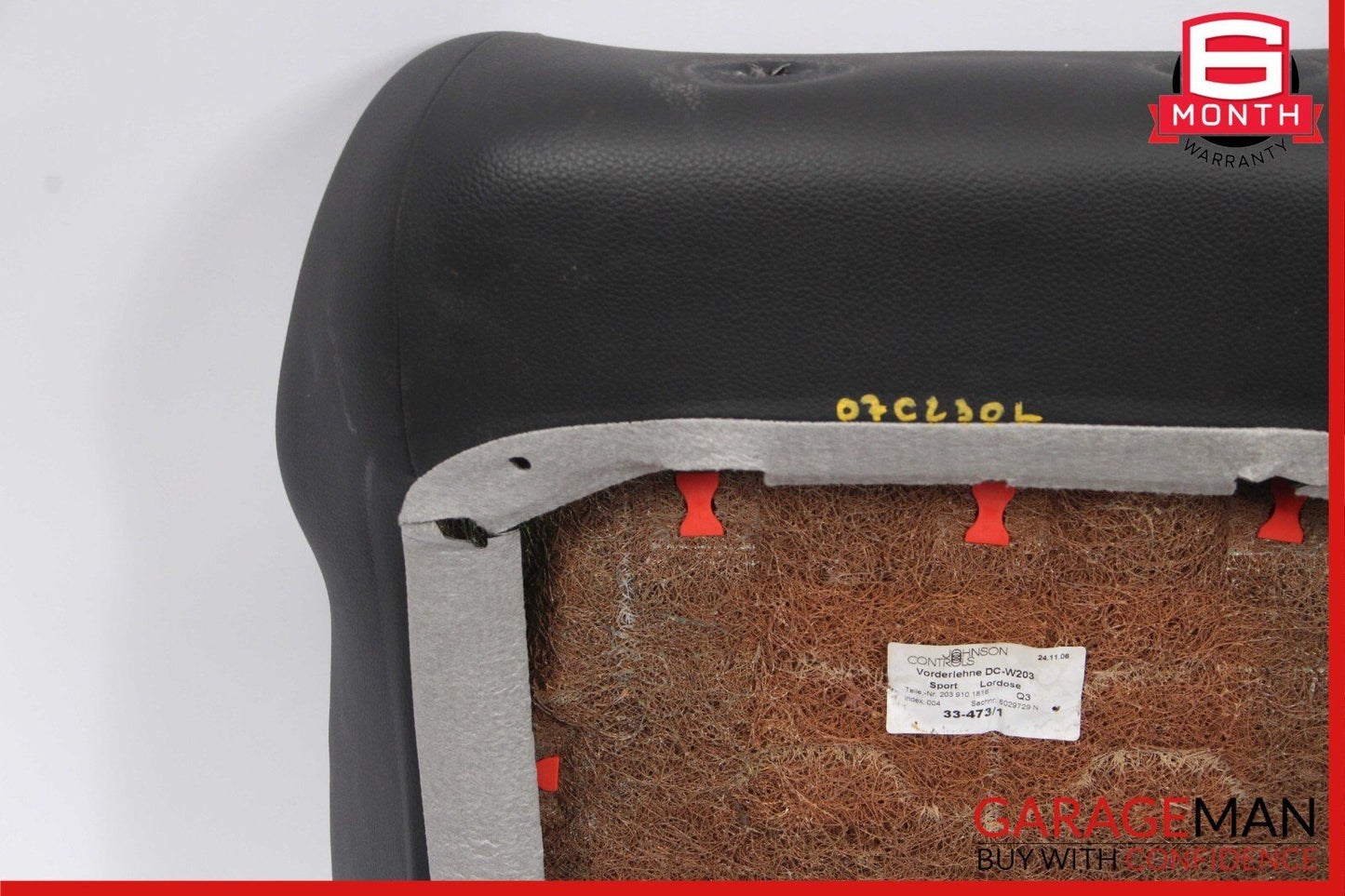 05-07 Mercedes W203 C230 C350 Front Left Driver Top Upper Seat Cushion Black OEM