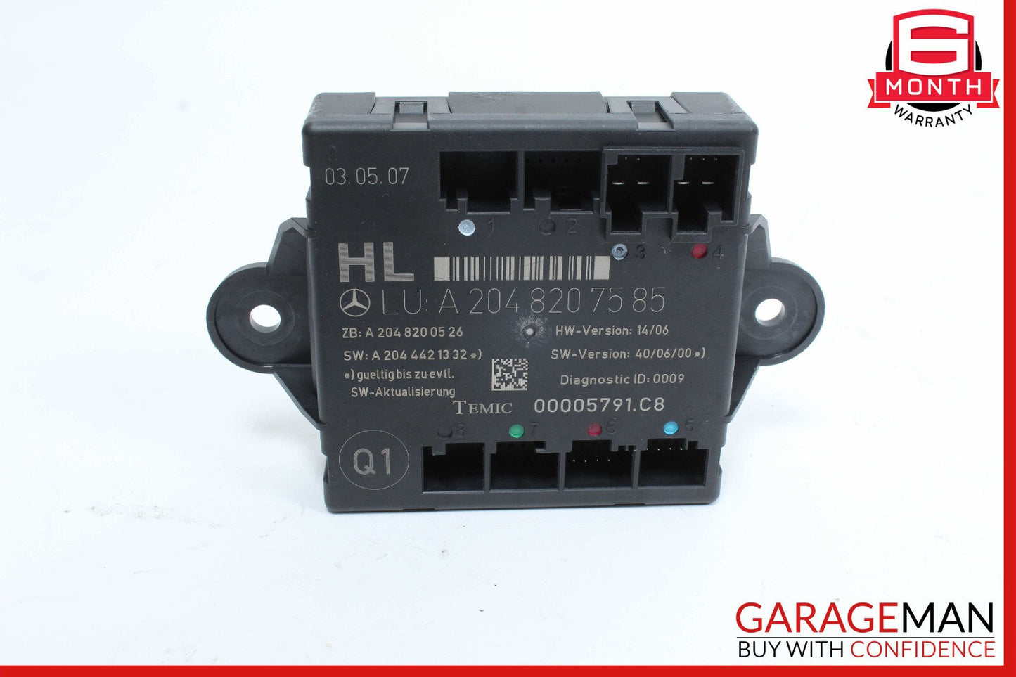 08-14 Mercedes W204 C300 C350 Rear Left Side Door Control Module 2048702326 OEM