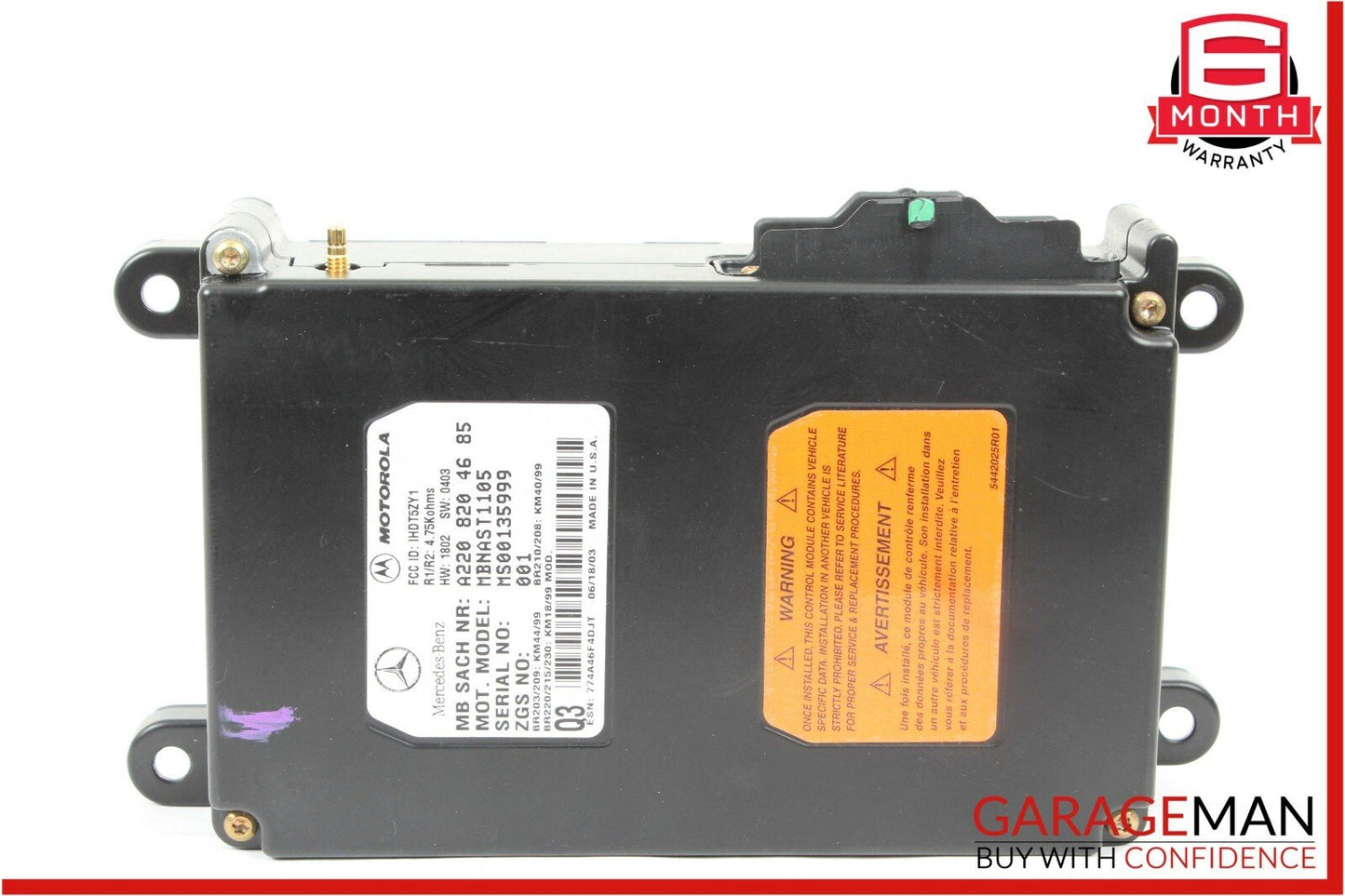03-09 Mercedes W209 CLK500 CLK55 AMG Motorola Communication Control Module Unit