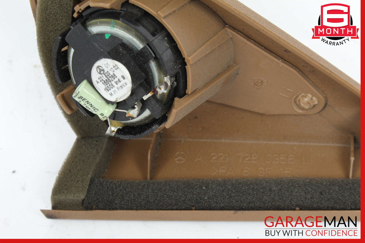 07-13 Mercedes W221 S500 S550 Front Left Side Door Tweeter Speaker Cover Brown