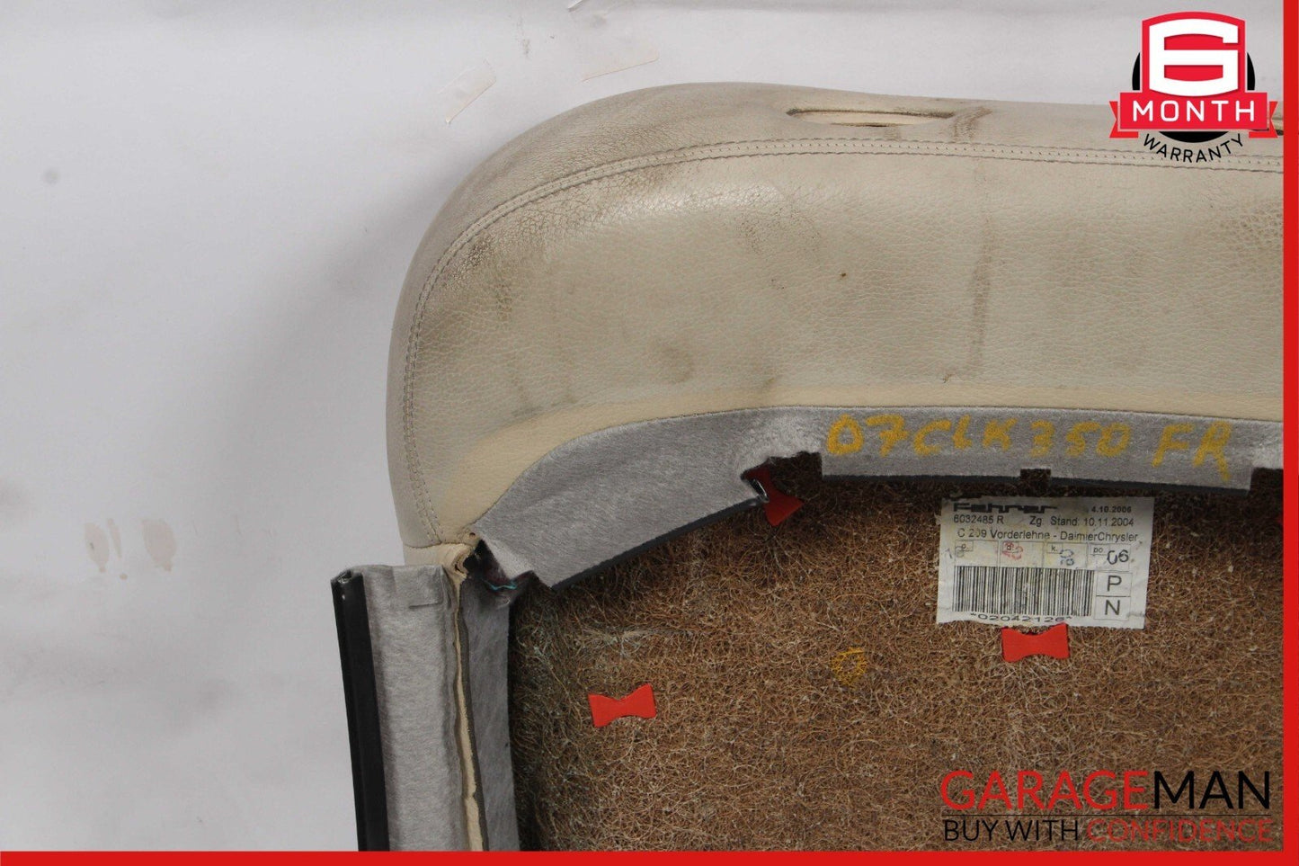 03-09 Mercedes W209 CLK500 Front Right Passenger Side Top Upper Seat Cushion OEM